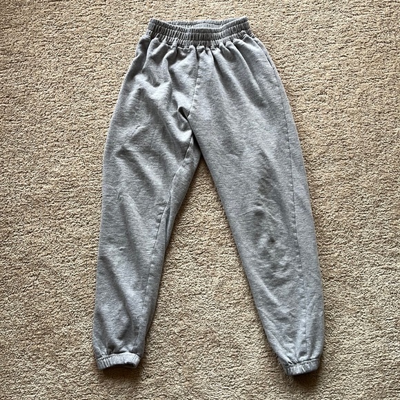 Missguided Pants - Missguided Gray High Waisted Sweatpants, w Cuff